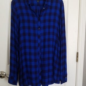 Blue flannel top